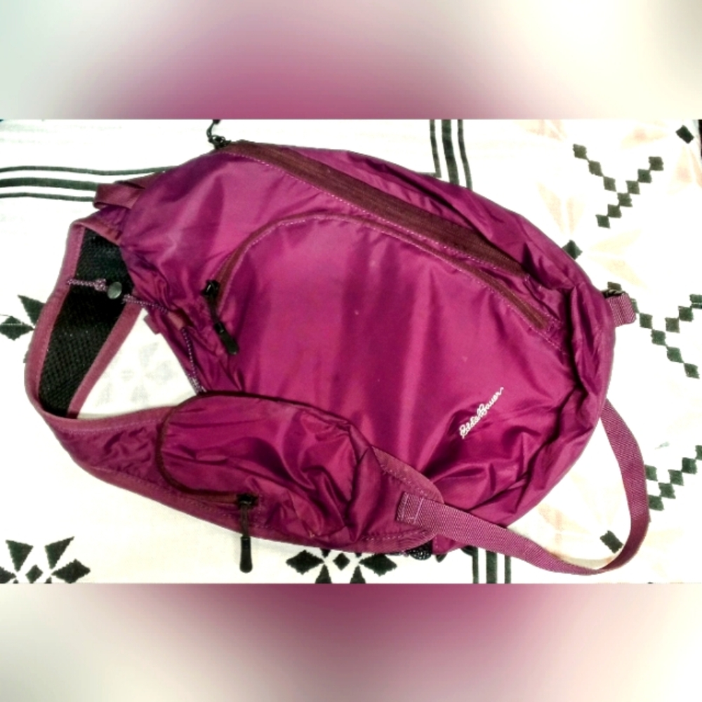 Eddie Bauer Purple Slingpack with Durable Design